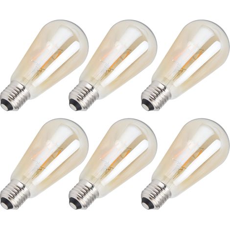 Stück ST64 LED-Filamentlampen im Vintage-Stil, E27-Sockel, goldfarbenes Glas, warmweißes Licht, 220 V, 4 W, für die Heimdekoration (1/5)