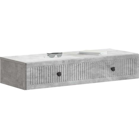 Maison Exclusive - Tavolino da Parete Laterale Grigio Cemento 87,5 x 34,5 x 17 cm