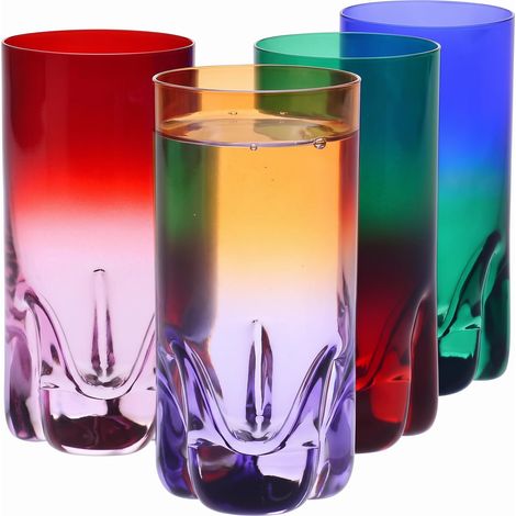 Verres Long Drink Multicolores, lot de 4, 300 ml, Collection Aurora (1/5)