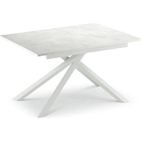 Pluto, Tavolo allungabile con top in melaminico Cemento bianco (90cm X 140-190cm H. 76cm) Duzzle (1/5)