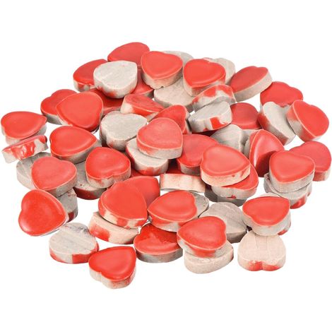 200g Carreaux De Mosaïque En Céramique Pour Artisanat En Vrac, Carreaux De Céramique Rouge Cœur Pour Kits De Mosaïque Pierre De Jardin Dessous De Verre (1/5)