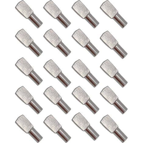 20 supports d'étagère Lot de 20 Acier nickelé Support robuste pour étagères Idéal pour meubles et bureaux (1/5)