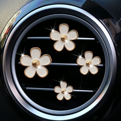 Juego de 4 difusores de fragancias con clip para ventilación de coche, accesorios de decoración interior