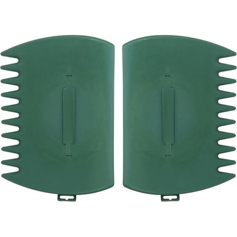 Ramasse-feuilles - Kit de 2 pinces à feuilles - Griffe manuelle - Lame de griffe pour gazon - 34 x 25 cm - Vert - Ramasse rapidement les feuilles mortes et les tontes de gazon - Outils de jardin, râte (1/5)