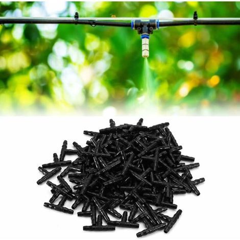 Green Mobility-arroseur T-Tuyau Barb Tuyau raccord Tee Joiner système de goutte à goutte pour Patio, pelouse, jardin et Agricultural100PCS (1/5)