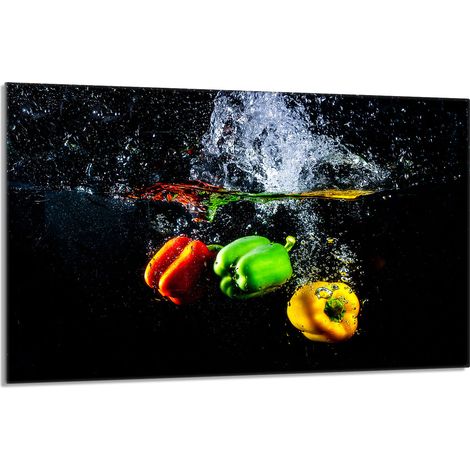 Plaque de protection en verre pour poêle 80x52 Paprika (1/5)