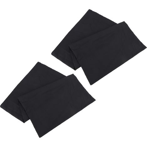 Lot de 2 taies d'oreiller à fermeture portefeuille, résistantes aux taches, couleur unie, douces, pour chambre à coucher, 48 x 74 cm, noir. (1/5)