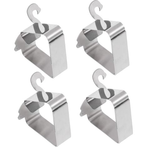 Lot De 4 Pinces À Nappe en Acier Inoxydable pour L'extérieur Protège-Table Pinces À Nappe Sangles pour Nappe (1/5)