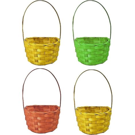 Lot de 4 mini paniers de Pâques en osier tressé, paniers à œufs de Pâques (1/4)