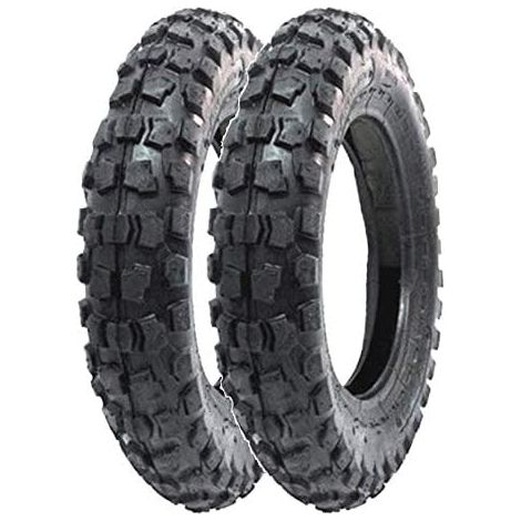 Coppia Pneumatici Cross 100/90-10 per Piaggio Ape 50 MINICROSS Mini Moto Scooter TASSELLATI 6PR TT GOMME COPERTONI Union