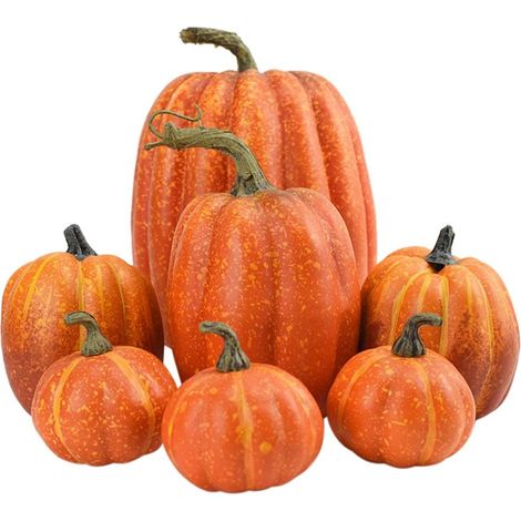 7-teiliges künstliches Kürbismodell als Tischdekoration für Partys, Halloween und Thanksgiving (1/5)