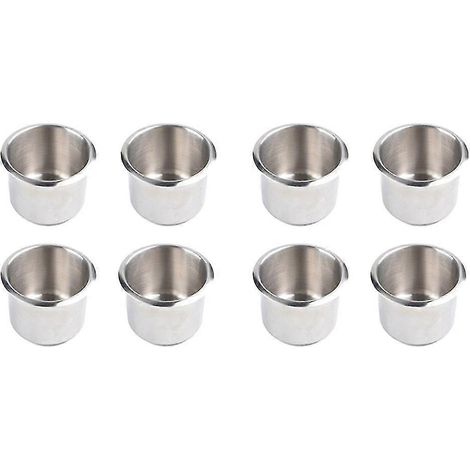 Lot de 8 porte-gobelets universels pour bateaux, 68 x 55 mm, en acier inoxydable, à encastrer, pour cartes de poker. (1/5)