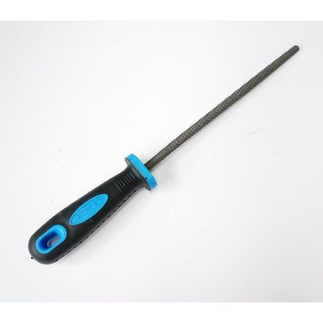 Râpe lime à bois ronde batarde mi douce diamètre 9mm longueur 200mm manche bi-matière UNIOR 613044 DERANCOURT