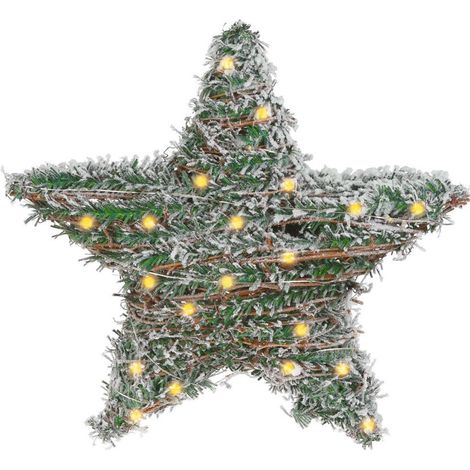 Couronne de Noël lumineuse en forme d'étoile, fonctionnant à piles, 30 cm (1/5)