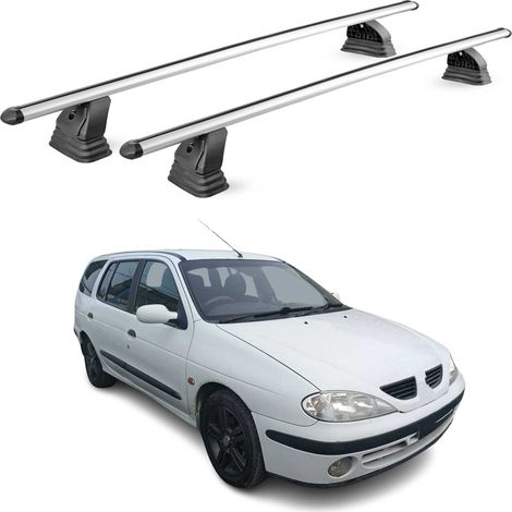 OMAC Barres de toit transversales en aluminium pour Renault Megane I Break 1996-2003 – TÜV / DIN 75302:2019 – Antivol inclus – Charge max 75 kg – 2 barres – Gris (1/5)