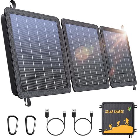 15W Panneau Solaire, Efficacité de Conversion 24%, IPX4 pour le Camping (1/5)