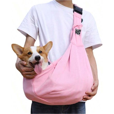 Sac de transport pour chiens et chats, sac ajustable pour petits chiens, sac principal pour chiots et chats avec plusieurs fermetures éclair à l'avant, ceinture de sécurité, lavable en machine (1/3)