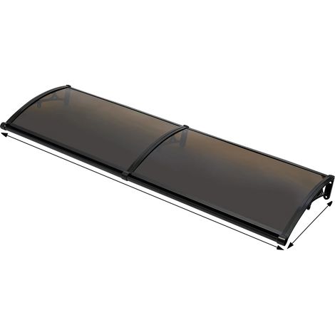 Auvent de porte, abri en aluminium durable, design résistant aux intempéries, noir (1/2)