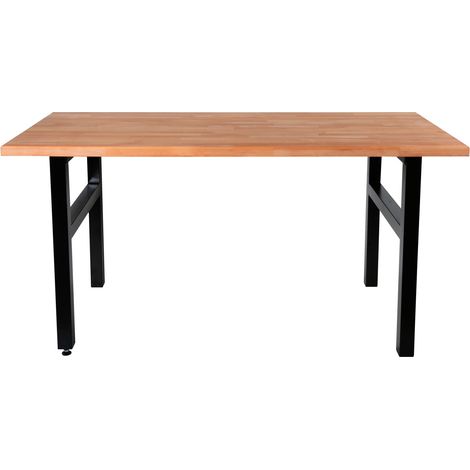 AUTRES Table de travail Hobby 1500 mm - Établi bois hêtre massif et pieds acier