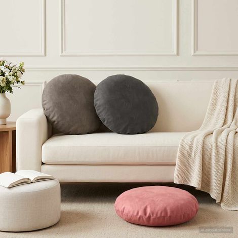 vidaXL Cushion Cover 6 pcs HEERLEN Dark Grey 脴 50 cm Velvet (1/5)