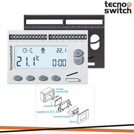 Cronotermostato da Incasso Digitale Giornaliero - Tecnoswitch