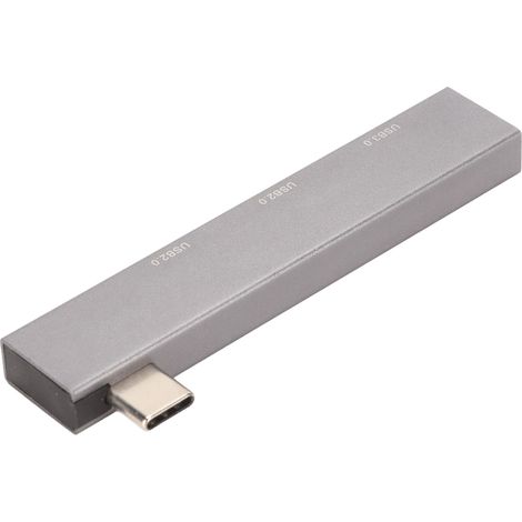 Station d'accueil 3 en 1 Type C vers USB 3.0, 2 USB 2.0, haut débit 5 Gbit/s, mini station d'accueil en alliage d'aluminium (1/4)