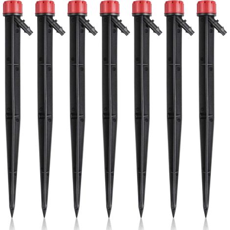 20 pièces Micro Spray Réglable 360 Degrés 8 Trous Full Circle Pattern Water Flow Irrigation Dripper Goutteurs d'Irrigation for Garden Lawn Flower Bed 18cm (1/5)