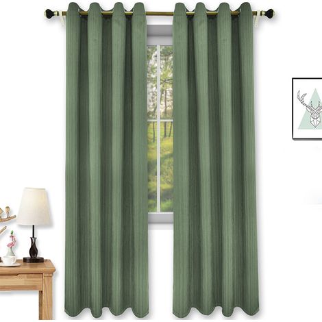 Rideaux occultants pour salon, rideaux isolants thermiques, rideaux à œillets, adaptés à la chambre et au salon (lot de 2, 132 x 160 cm).