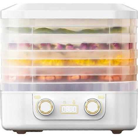 Déshydrateur alimentaire pour fruits, viandes et en-cas. Minuterie et température réglables. Convient à un usage domestique. Prise US. (1/5)