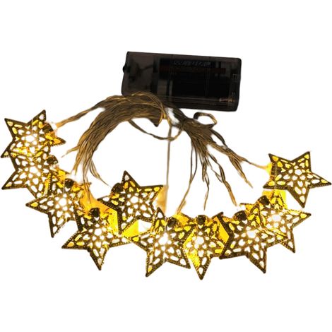 Guirlande Lumineuse Ramadan LED Lune Étoile à Piles pour Décoration Fête Mubarak Intérieur (1/5)