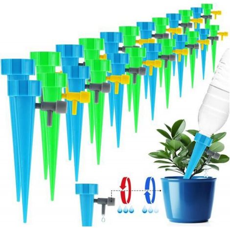 Kit de Arrosage Goutte a Goutte Bouteille, 24 Pièces Cône d'Arrosage Automatique Interieur avec Vannes, Irrigation Systeme Arrosage (1/5)