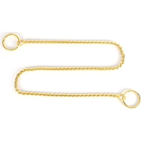 Neues, gedrehtes Metall-Chokerhalsband mit Schlangenkette, ideal für Hundetraining und Ausstellungen (gold, 5 mm x 60 cm). (1/2)