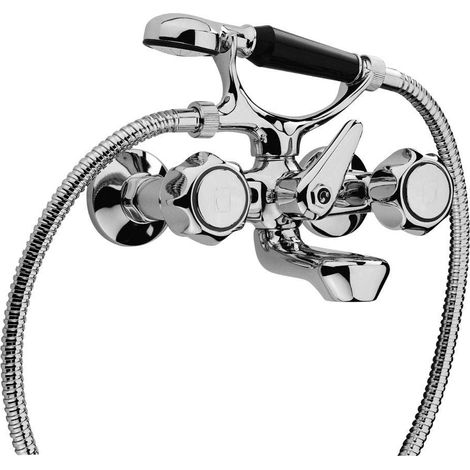 Externer Wannenmischer mit Handbrause und flexiblem Paini Arno 37CR100  Chrom