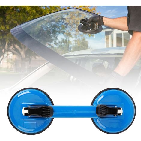 Ventouse de réparation pour verre, outil de réparation en alliage d'aluminium et caoutchouc bleu, 2 griffes pour planches en verre ou en bois (1/5)