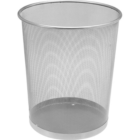 Mülleimer Metall - 18 Liter - grau - Papierkorb aus Drahtgeflecht