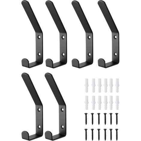 6 Pièces Porte Manteau pour Panneau Acoustique Mural, Double Patère Pour Panneau Acoustique, Fixation à Vis, 13 mm Wide Double Patere Crochet, pour Penderie, Vestes, Chapeaux (1/5)