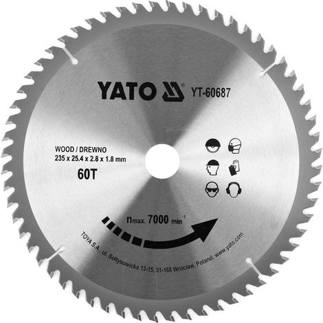 Hartmetall Sägeblatt 235x25,4mm 60Z (1/3)