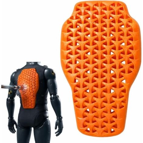 Protection Dorsale Moto en PU, Insert de Protection Dorsale Respirant, Coussinets pour Blousons de Motocyclistes avec Trous de Ventilation, Protections Moto Dos Amovibles, pour Sports