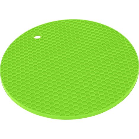 Tapis de four micro-ondes en silicone épais, rond et vert, qualité alimentaire, anti-chaleur