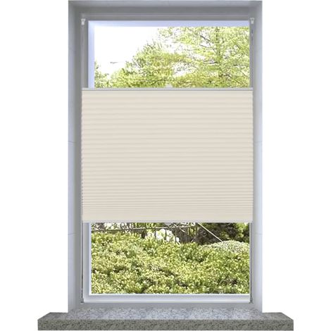 Plisé Para Ventana Persiana 70X125cm Crema vidaXL