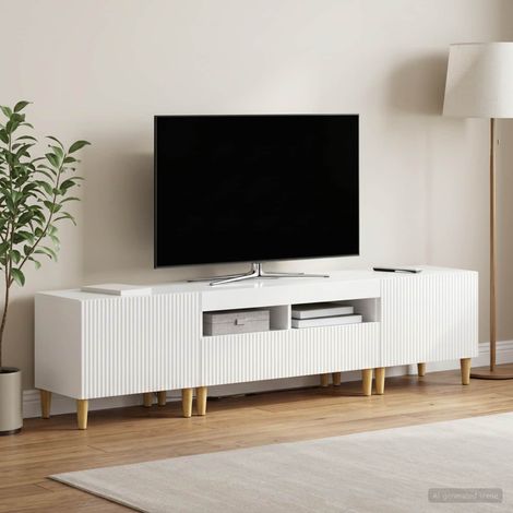 vidaXL 3 Piece LED TV Cabinet ARNHEM 3 pcs High Gloss White (1/5)