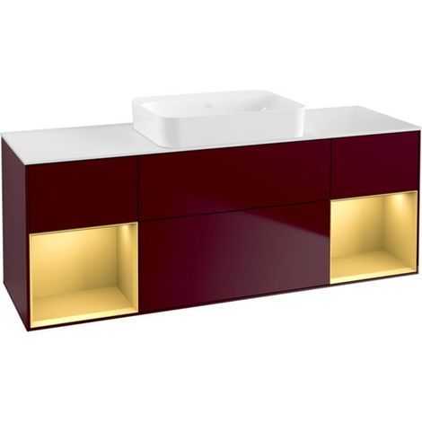 V&B Waschtischunterschrank Wandbeleuchtung Finion 160x60,3x50,1cm, Reg gol m Lac, Peo Matt (1/2)