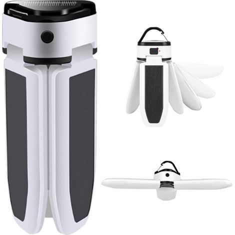 Tragbare Campinglaterne, USB wiederaufladbare LED-Solarleuchte, leistungsstarke Außenbeleuchtung, Notfalllampe, tragbare Reiseausrüstung für Wandern, Angeln, Camping - Crezuo