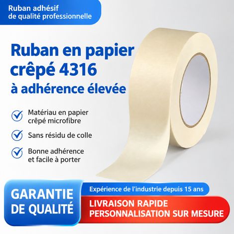Ruban de masquage papier crêpé fin 4316 30 mm x 50 m adhésif caoutchouc sans résidu 30mm 1 kg – Livraison gratuite (1/4)
