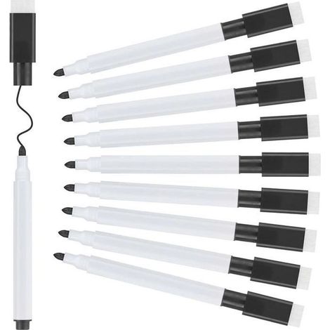 ur Tableau Blanc Effaçable - Non Toxique - 10 Stylos - Séchage Rapide - Magnétique - Mixte (1/4)