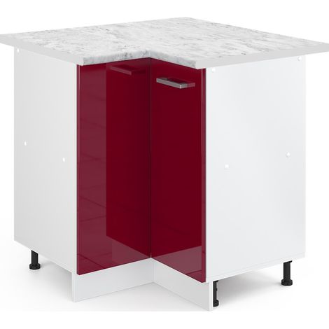 Meuble d'angle R-Line, Rouge brillant, 75.6cm , PT Marbre, Vicco
