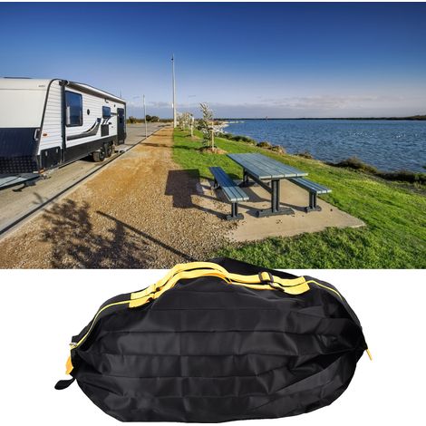Sac Shopping Réutilisable Élégant en Tissu Oxford, Pliable et Portable, Grande Capacité, Sac Bandoulière Imperméable, Noir Uni