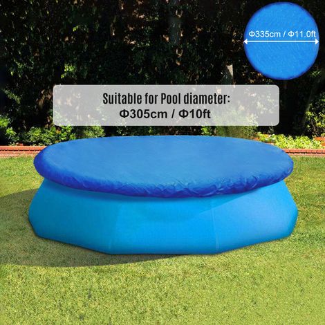 Bâche de Piscine Ronde Imperméable PE Transportable Protectrice pour Bassin (1/2)