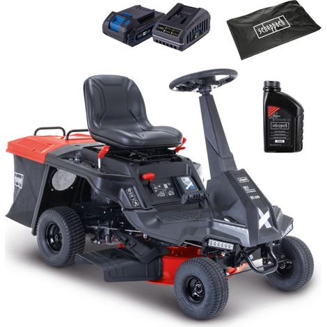 Scheppach Tondeuse thermique autoportée MR235-61 - démarrage hybride - moteur 4 temps 224 cm³ - 6CV - largeur de coupe 61 cm - bac 150L - batterie 2Ah + chargeur inclus (1/5)