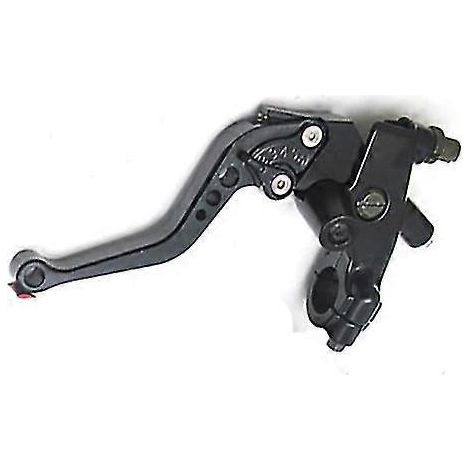 Levier de maître-cylindre de frein et d'embrayage hydraulique Alconstar 7/8" pour motos Harley, Honda, Yamaha, Kawasaki et Suzuki - Noir, côté gauche (1/5)